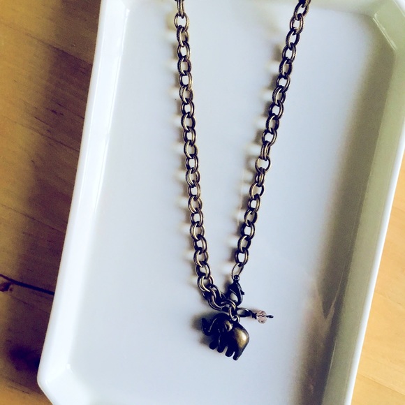 Rue LaLa Bronze Elephant Necklace - Picture 2 of 3